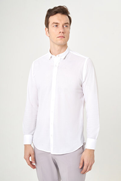 Bisse Regular Fit Uzun Kollu Klasik Lacivert Erkek Gömlek