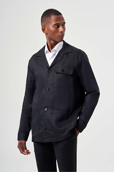 Bisse Men's Linen Jacket Black