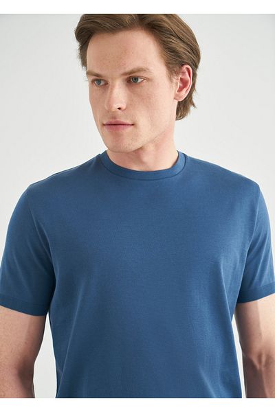 Boris Becker Indigo Color Crew Neck Mercerized T-Shirt