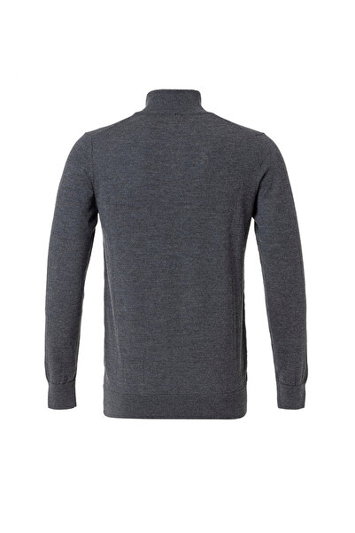 Boris Becker Antrasit Renk Yarım Patlı Triko