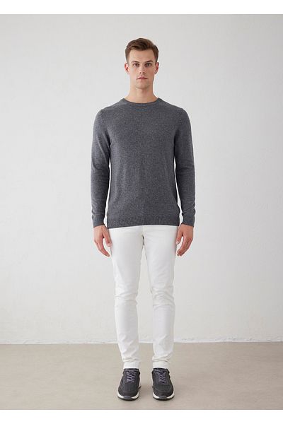 Boris Becker Gray Color Crew Neck Knitwear Sweater