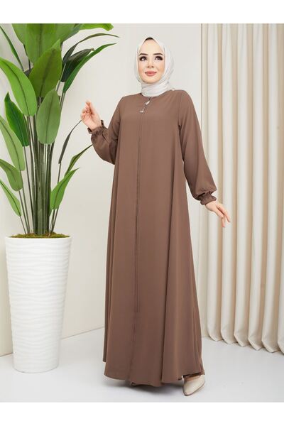 Zeynep Tesettür Mevlana Model - Kahve Rengi