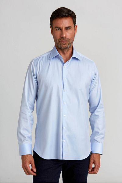 Bisse Platinum Regular Fit Long Sleeve Light Blue Men's Shirt