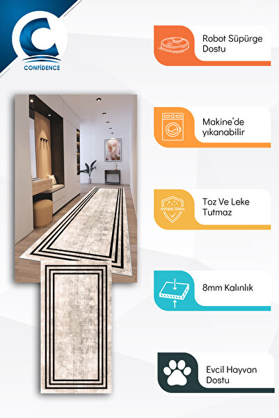 Confidence Home Machine washable non-slip base stain-resistant modern cutting runner kitchen runner carpet runner