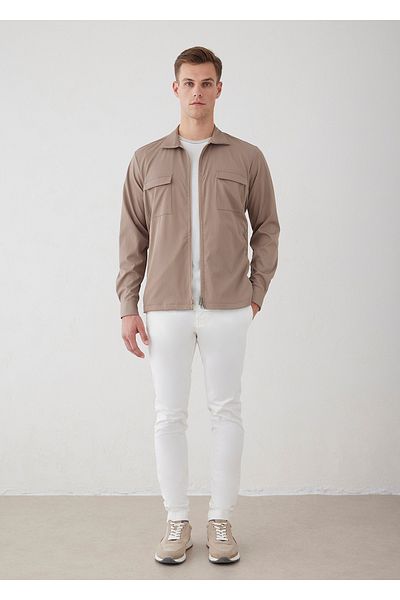 Boris Becker Beige Color Technical Outer Shirt