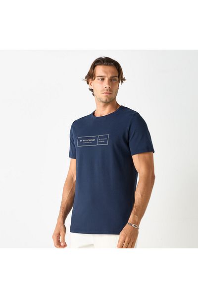 Iconic Typographic Print Crew Neck T-shirt With Short Sleeves