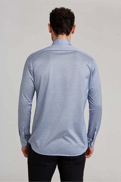 Bisse Platinum Regular Fit Long Sleeve Blue Men's Shirt