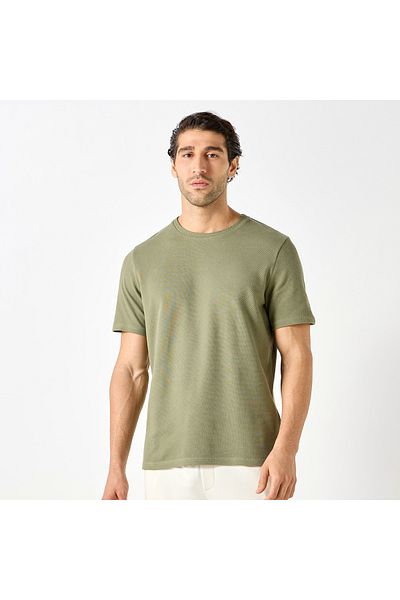 Iconic Textured Knit T-shirt With Short Sleeves