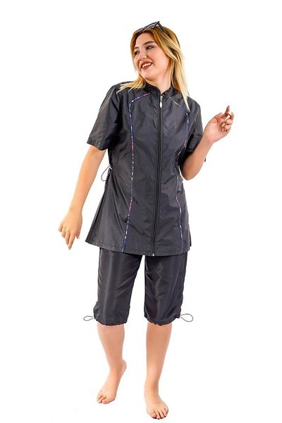 TESMAY Waterproof Parachute Fabric Half Sleeve Large Size Optional Women's Saw Swimsuit