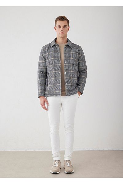 Boris Becker Anthracite Color Plaid Quilted Coat