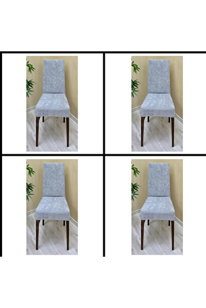 Home 4 Adet BabyFace Kadife Kumaş Sandalye Kılıfı Yıkanabilir Likralı Esnek Lastikli, Sandalye Örtü