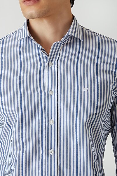 Bisse Slim Fit Uzun Kollu Lacivert Spor Erkek Gömlek