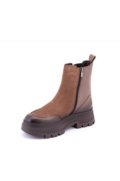 Venüs 2254631K Γνήσιες γυναικείες μπότες καθημερινής χρήσης με χοντρή σόλα από δέρμα Nubuck