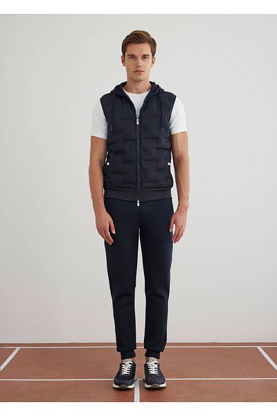 Boris Becker Navy Blue Color Hooded Vest