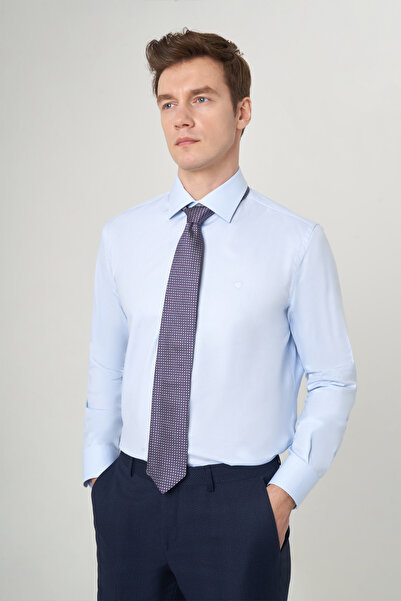 Bisse Modern Fit Uzun Kollu Mavi Klasik Erkek Açık