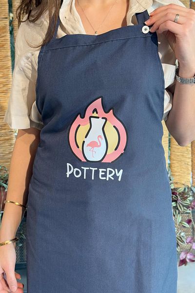 Ref-San Sorț de atelier colorat și elegant - Pottery Fire