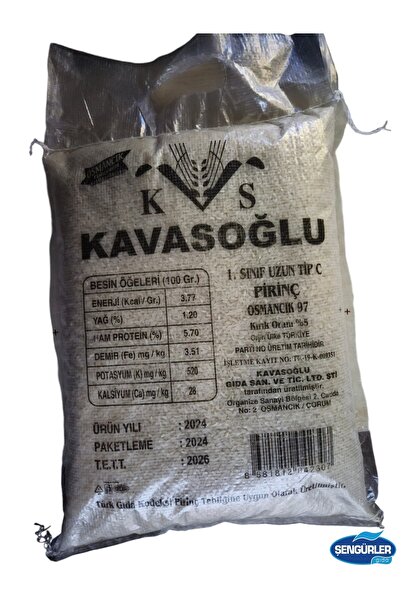 KAVASOĞLU Osmancık Pirinç 5 Kg Yeni Mahsül