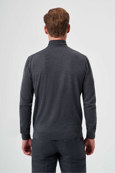 Bisse Men's Basic Half Turtleneck Knitwear ANTHRACITE