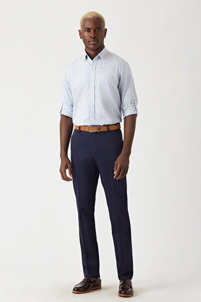 Bisse Regular Fit Uzun Kollu Mavi Spor Erkek Gömlek