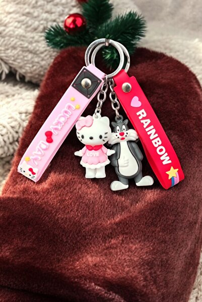 Lynare Hello Kitty și Sylvester 2 bucăți breloc din silicon și ornament pentr...