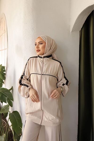MİMİ Luxury Wear Σετ Γυναικεία Φόρμα Μπεζ - Σετ δύο
