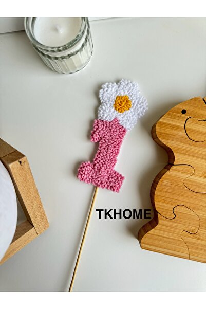 TKhome Punch Papatyalı Yaş Rakam İşlemeli Pasta Süsü Pasta Dekoru - Doğum Gün...