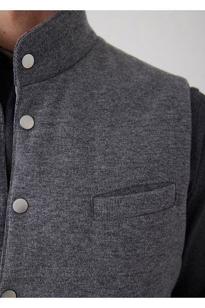 Boris Becker Gray Color Double-Sided Wearable Wool Blended Vest