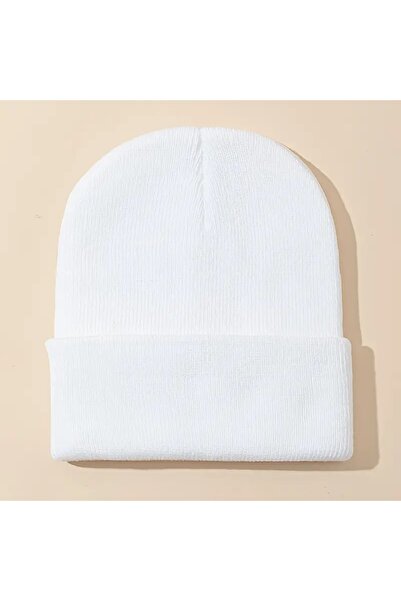 MinaCarin Unisex skládaná černá bílá a šedá 3dílná zimní čepice