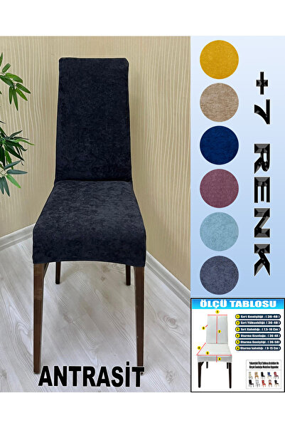 Home 6 Adet BabyFace Kadife Kumaş Sandalye Kılıfı Yıkanabilir Likralı Esnek Lastikli, Sandalye Örtü