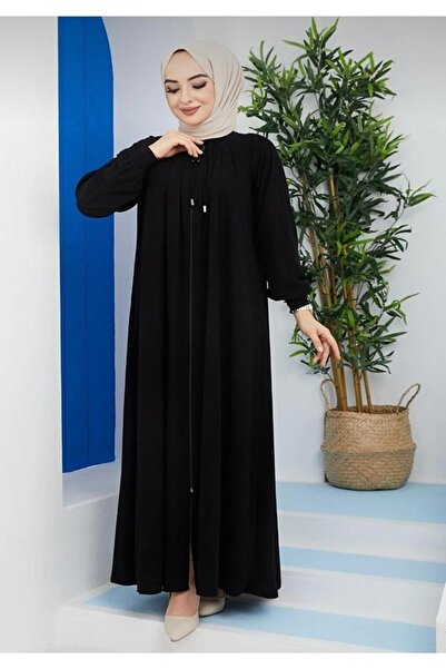 Zeynep Tesettür Robalı Model Ferace - Siyah