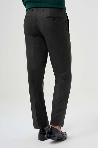 Bisse Regular Fit Straight Woven Flannel Khaki Classic Men's Trousers