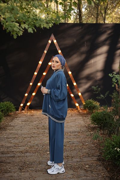 MİMİ Luxury Wear Γυναικείο Σετ Φούτερ Hijab - Βαμβακερό κάτω και επάνω σετ
