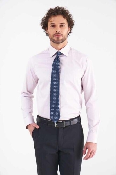 Bisse Regular Fit Long Sleeve Gray Classic Men's Shirt