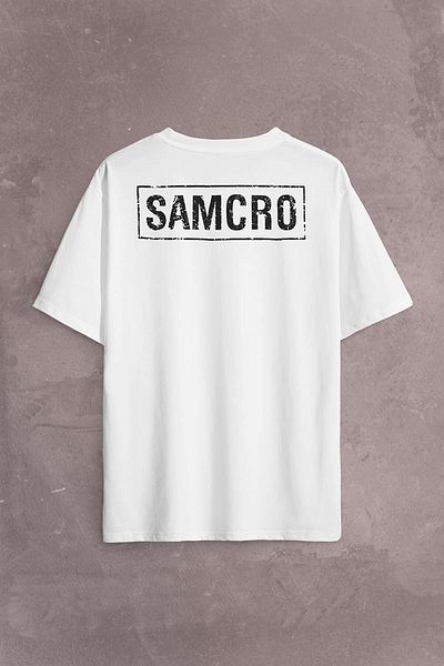 Kendim Seçtim Samcro Sons Of Anarchy Anarchy Ταινία Μοτοσικλέτας Πίσω Μπροστά Τυπωμένο μπλουζάκι μεγάλου μεγέθους Unisex