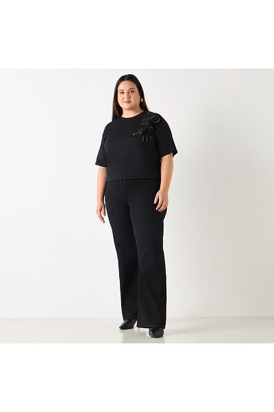 Ulla Popken FLOCK PRINT TEE