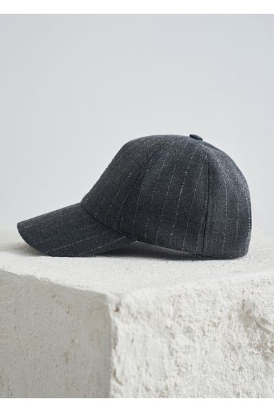 Boris Becker Gray Color Logo Embroidered Leather Detailed Hat