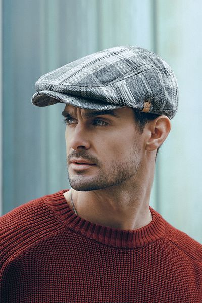 Nordbron Gray Plaid Model Comfortable Nali - Men's Seasonal Soft Cap