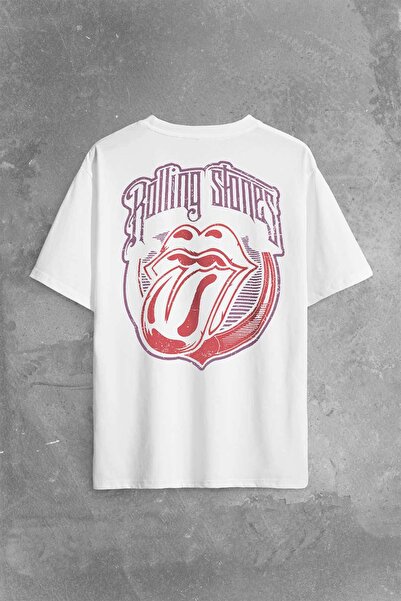 Kendim Seçtim Rolling Stones Rock Retro 70S 80S Muzică Spate Față Tricou over...