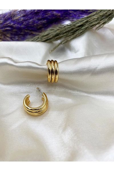 Eylülün Takısı أقراط هوب ذهبية اللون للنساء