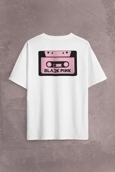 Kendim Seçtim Negru Roz Blackpink Casetă Muzică Coreea de Sud Spate Față Tricou supradimensionat cu imprimeu Tricou unisex