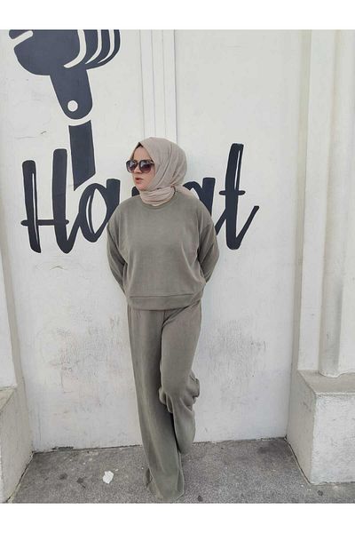 AMİNENESİL Σετ αθλητική φόρμα Green Modal Fabric