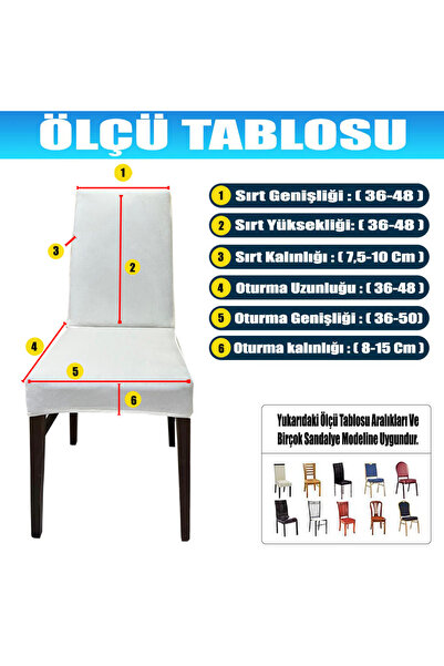 Home 4 Adet Süet Detaylı Angora Kumaş Sandalye Kılıfı Yıkanabilir Likralı Esnek Lastikli, Sandalye Örtü