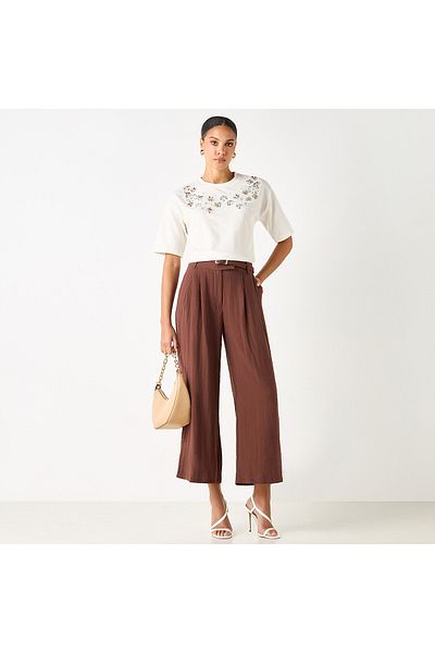 Iconic Belted Culottes With Pockets