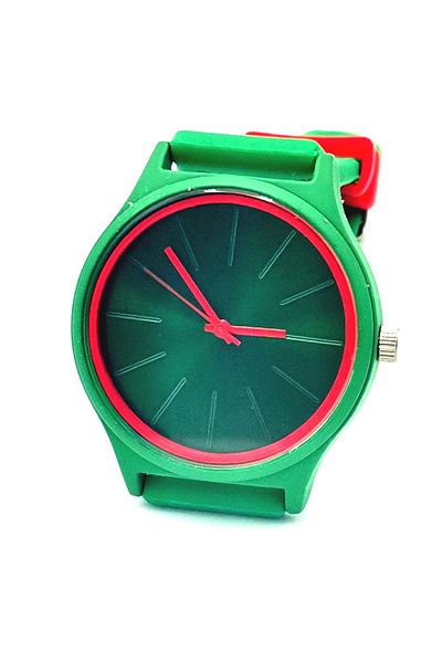 PARFOİS Monalisa Home Green Silicone Strap Watch