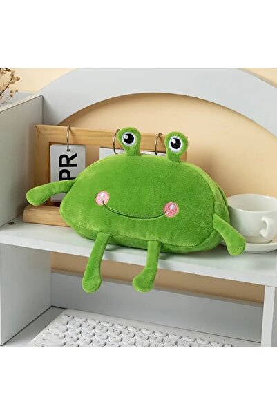 Kawai حامل قلم قطيفة لطيف على شكل ضفدع وردي اللون