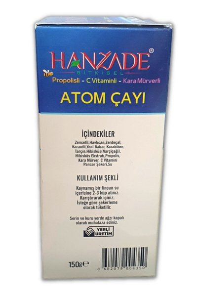 Hanzade Bitkisel Propolis - Vitamin C - Elderberry Atom Tea Winter Tea 150 g