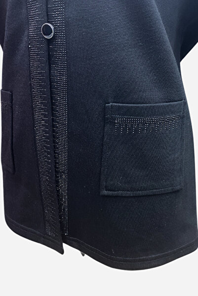 sinankardeşler Black Buttoned Embroidered Mother Vest