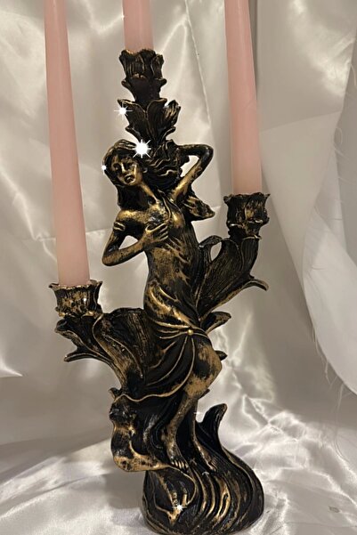 Genel Markalar Şamdan Afrodit Mumluk Polyester 3 Gözlü Kaliteli