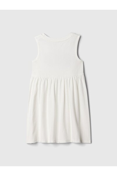 GAP Kız Bebek Kırık Beyaz Logo Elbise