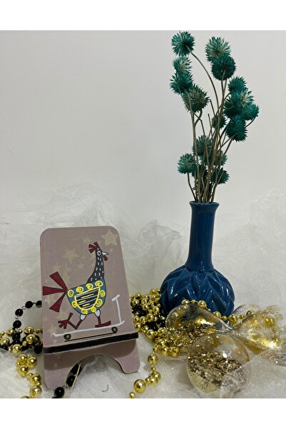 Ahşap Telefon ,Tablet Tutucu, Hediyelik Eşya,El Boyaması,Yılbaşı